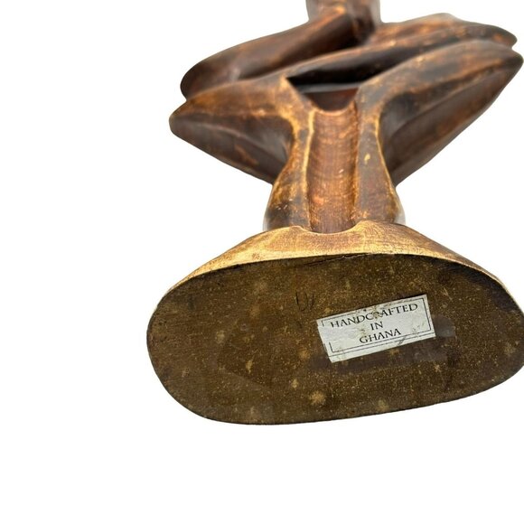 Handcrafted Abstract Wooden Sculpture Of A Thinking Man - Picture 6 of 6